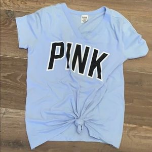 Blue Front Knot Tee